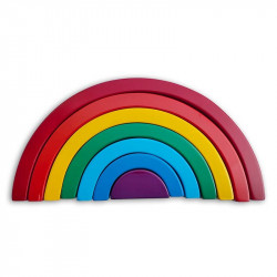 7 PCs Wooden Rainbow Stacker - Extra Large Size Educational Toy
