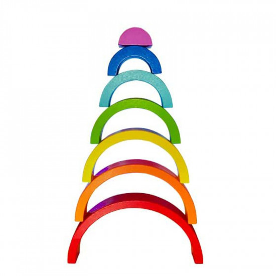 7 PCs Wooden Rainbow Stacker - Extra Large Size Educational Toy