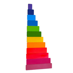Wooden Rainbow Plates Set - 12 pcs