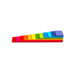 Wooden Rainbow Plates Set - 12 pcs